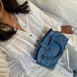 Coach Blue Mercer Leather Satchel Bag